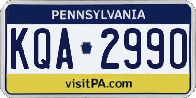 PA license plate KQA2990