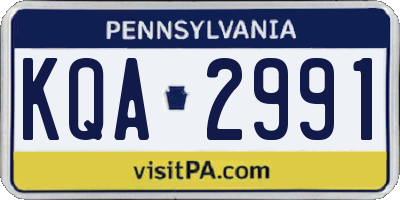 PA license plate KQA2991