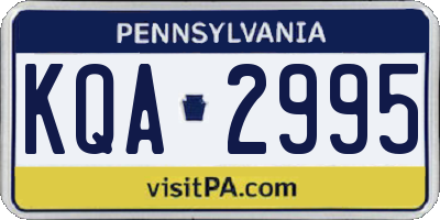 PA license plate KQA2995