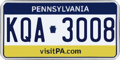 PA license plate KQA3008