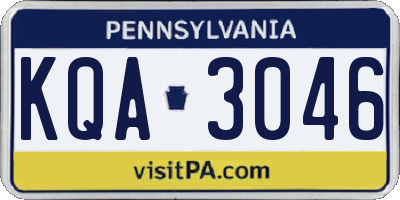 PA license plate KQA3046