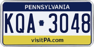 PA license plate KQA3048