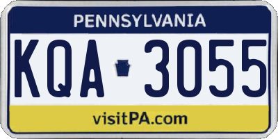 PA license plate KQA3055