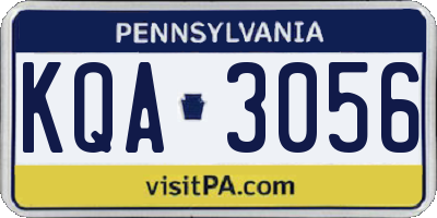 PA license plate KQA3056