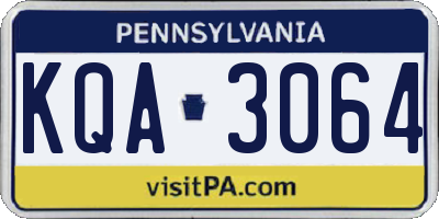 PA license plate KQA3064
