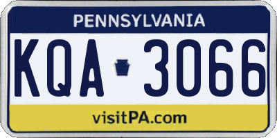 PA license plate KQA3066