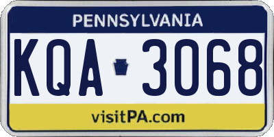 PA license plate KQA3068