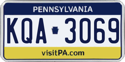 PA license plate KQA3069