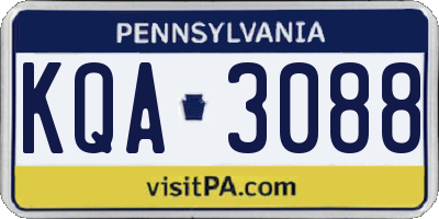 PA license plate KQA3088