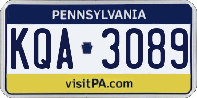 PA license plate KQA3089