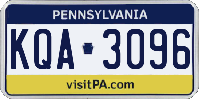 PA license plate KQA3096