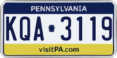 PA license plate KQA3119
