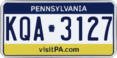 PA license plate KQA3127