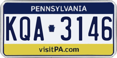 PA license plate KQA3146