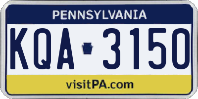 PA license plate KQA3150