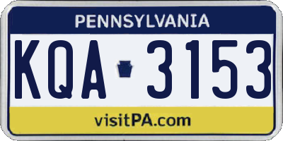 PA license plate KQA3153