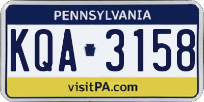 PA license plate KQA3158