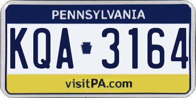 PA license plate KQA3164
