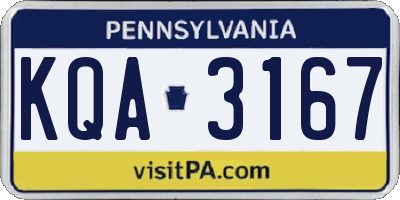 PA license plate KQA3167
