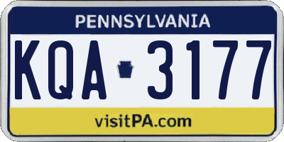 PA license plate KQA3177