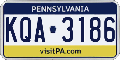 PA license plate KQA3186