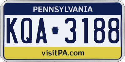PA license plate KQA3188