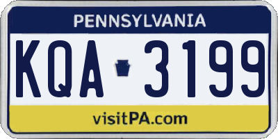 PA license plate KQA3199