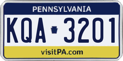 PA license plate KQA3201
