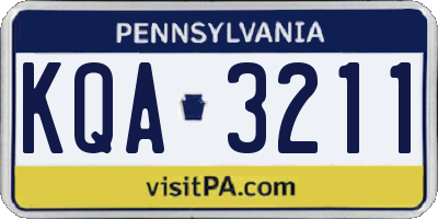 PA license plate KQA3211