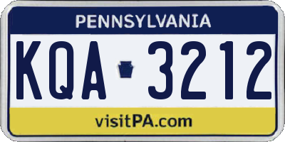PA license plate KQA3212