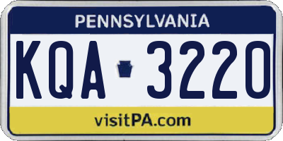 PA license plate KQA3220