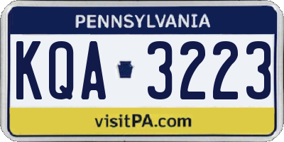 PA license plate KQA3223