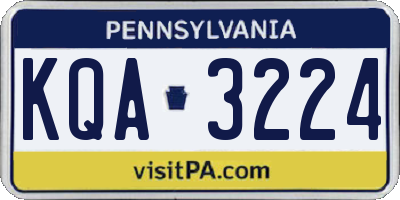 PA license plate KQA3224