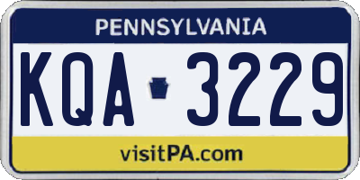 PA license plate KQA3229