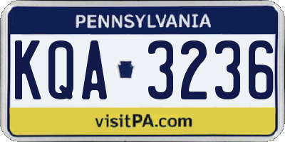 PA license plate KQA3236