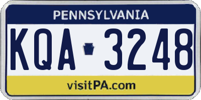 PA license plate KQA3248