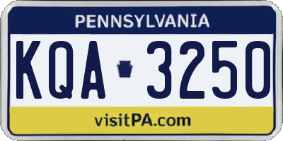 PA license plate KQA3250