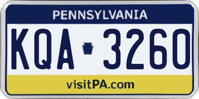 PA license plate KQA3260