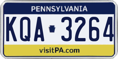 PA license plate KQA3264