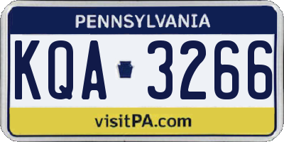 PA license plate KQA3266