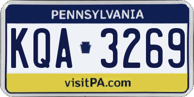 PA license plate KQA3269