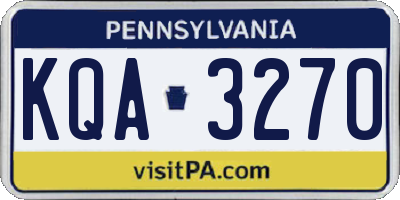 PA license plate KQA3270