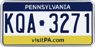 PA license plate KQA3271