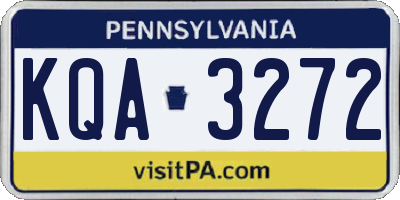 PA license plate KQA3272