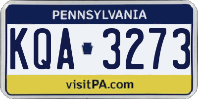PA license plate KQA3273