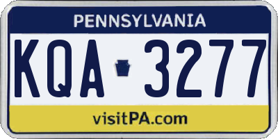 PA license plate KQA3277