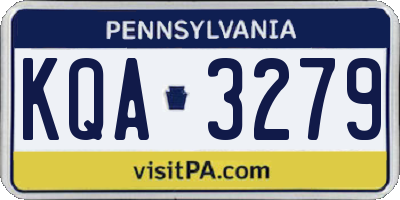 PA license plate KQA3279