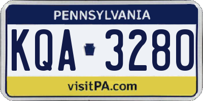 PA license plate KQA3280