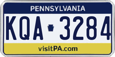 PA license plate KQA3284