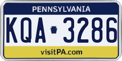 PA license plate KQA3286